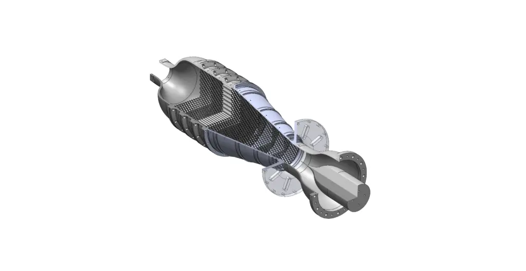 小型高速風洞試験装置断面.High speed Wind tunnel cutaway
